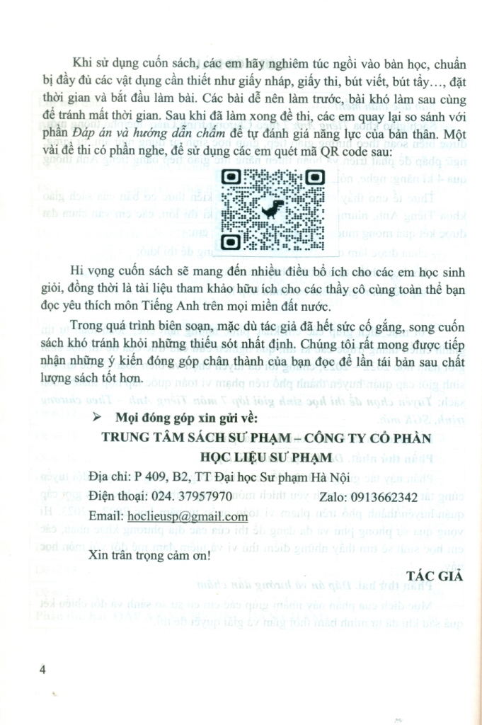 TUYỂN CHỌN ĐỀ THI HỌC SINH GIỎI LỚP 7 MÔN TIẾNG ANH (Đề thi cấp Quận - Huyện - Thành phố; Theo chương trình SGK mới)